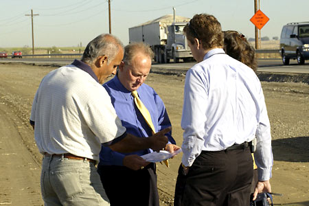 Mike getting a briefing on Hwy 12
